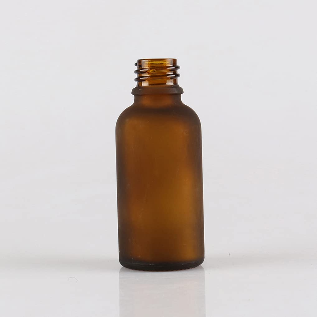12 Pezzi Marrone Opaco Bottiglie Contagocce Vetro 30 ml, con Pipette Contagocce Vetro,anello a vite Argento, per Laboratorio,Olio Essenziale, Aromaterapia +3 imbuti