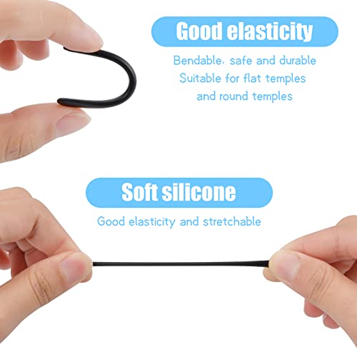 KYSUN 6 Paires Crochet D'Oreille de Lunettes, Crochet D'oreille Antidérapant en Silicone, Appareils de Fixation, D'embouts de Lunettes pour Lunettes et Lunettes de Soleil (Noir Blanc et Gris) - Image 4