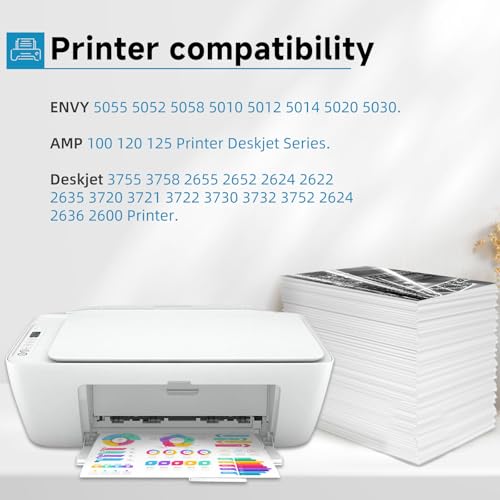 Image of 65XL Black Ink Cartridges Replacement for HP Ink 65 XL Envy 5055 HP65XL ink | HP65 High-Yield for 5000 5052 5010 5070 5014 3755 3700 3772 3722 2600 3752 2652 2655 2622 2640 Printers (2 Black Combo Pack)