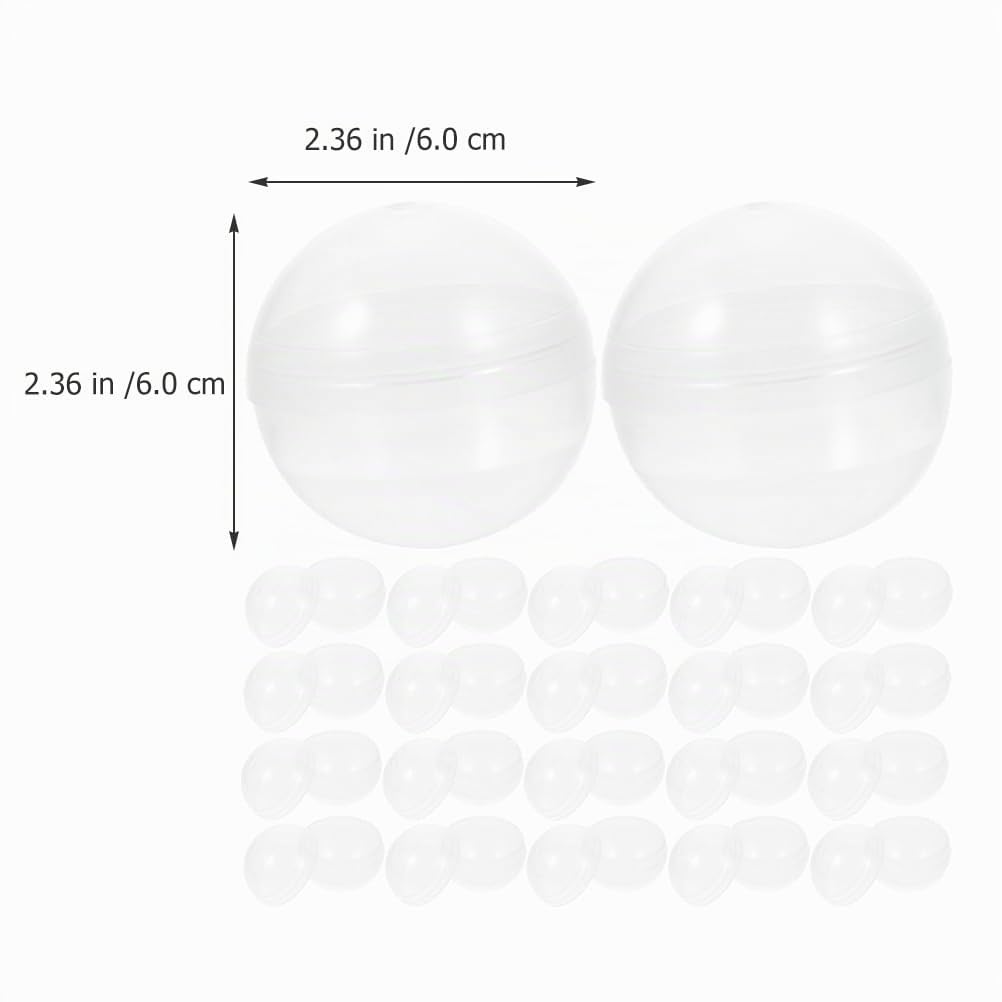 Housoutil Capsules Rondes Transparentes, 50PCS Capsule Jouet Vide, 60mm Boule Plastique Transparente, Remplir Acrylique Coquille De Transparente Machines à Chewing-Gum Petits