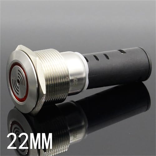 Buzzer intermittent 22mm LED rouge 220V en métal robuste - 2