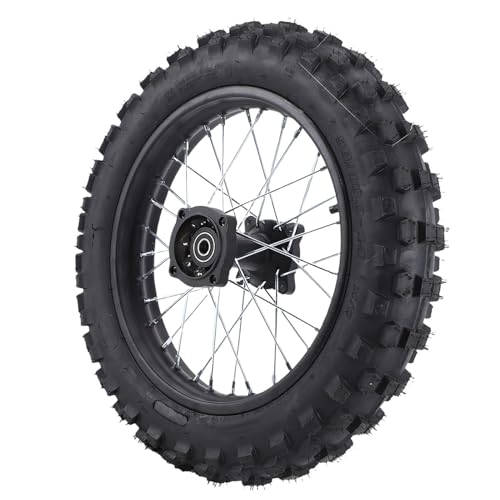 Generic Ensemble de Pneu de Jante de Roue Arrière de 14 Pouces pour Dirt Pit Bike Trail, Pneu de Jante de Roue Arrière 90/100-14, de 15 Mm, Remplacement pour...