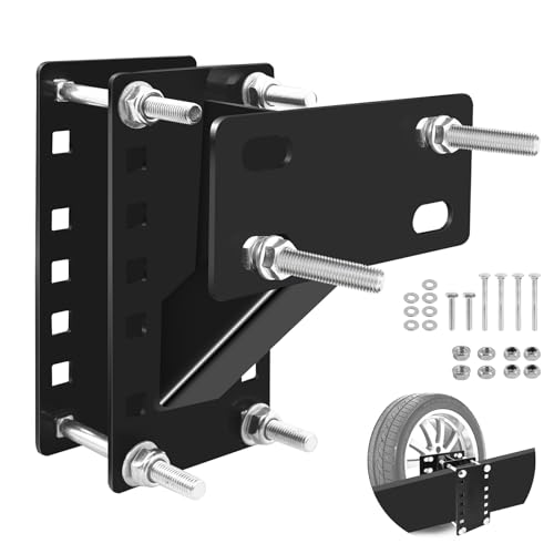 Spare Tire Mount, Universal Spare Tire Carrier Holder for Utility Trailer Boat, Fits 4 & 5 & 6 Lugs Trailer Wheels On 4