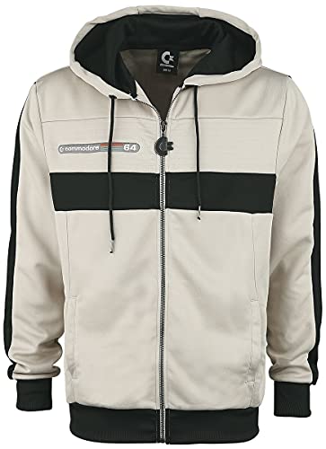 Commodore 64 C64 Logo Männer Kapuzenjacke beige/schwarz S