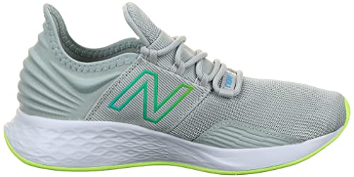 Image of New Balance Kid's Fresh Foam Roav V1 Lace-up Running Shoe, Brighton Grey /Bleached Lime Glo /Summer Aqua, 1 Little Kid