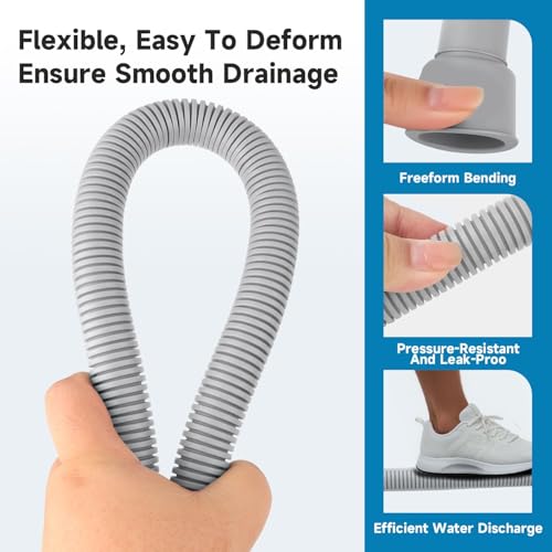 Image of 9.3Ft Dishwasher Drain Hose with 2 Clamps Compatible with Samsung DW80R2031US DW80J3020US DW7933LRASR DW80F600UTS Replace#: DD81-02636A DD67-00059A DD81-02331A