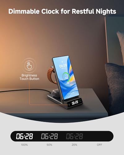 Image of SwanScout 703S Charging Station for Samsung S26 Ultra, 3-in-1 Wireless Charger for Galaxy S26+ /S25 /S24 Ultra /S24 /Z Flip /Fold, for Galaxy Watch Ultra /8 /7 /6, for Galaxy Buds3 Pro (No Adapter) (Grey)