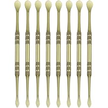 HARFINGTON 8 Pcs Wax Carving Tools 4.8" Double Ended Stainless Steel Wax & Clay Sculpting Wax Carvers Tools Modeling Spoon for Figures Clay Handmade Art Works, Blue Golden