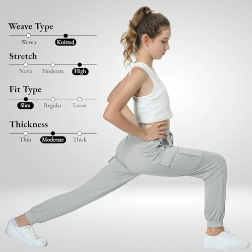Image of EXARUS Girls Hiking Cargo Pants Joggers Teen Quick Dry Lightweight Slim Fit