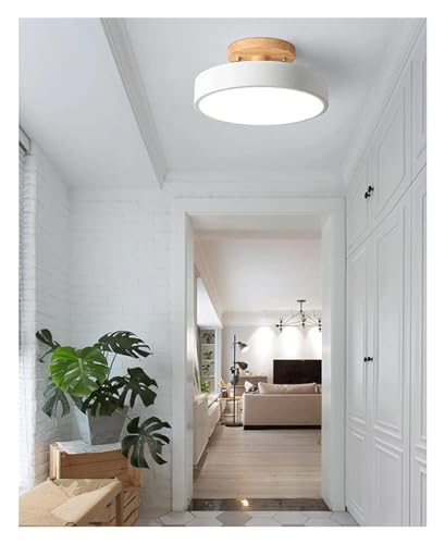 Plafonnier moderne à intensité variable HJLJKG en bois noble et LED - 2