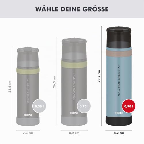 THERMOS MOUNTAIN Thermosflasche 0,90 l, 24 h heiß, arctic blue mat – Ansicht 5
