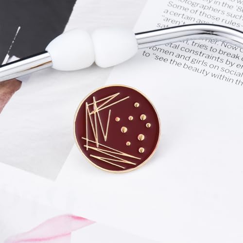 Image of Dr's gift Bacterial Petri Dish Enamel Brooch Lapel Badge Pin for Backbag Hat Science Lab Jewelry for Microbiologists Biology Students Researchers Gift