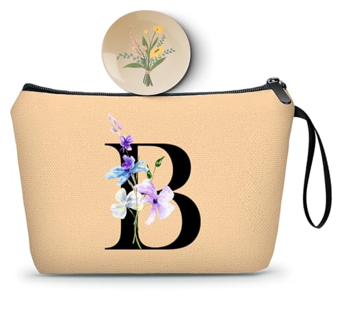 SEAMOON Birthday Inspirational Bridesmaid Proposal Team Small Gifts for Women Mom Aunt Teacher Sister Coworkers Makeup Cosmetic Bag Travel with Mirror Mothers Day Christmas Graduation B