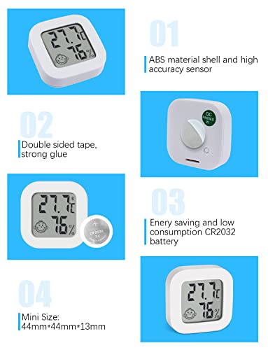 Foto von Mini Digital Thermometer Hygrometer Indoor Thermo-Hygrometer Feuchtigkeitsmesser ℃ / ℉ Funktion - 1 Stück