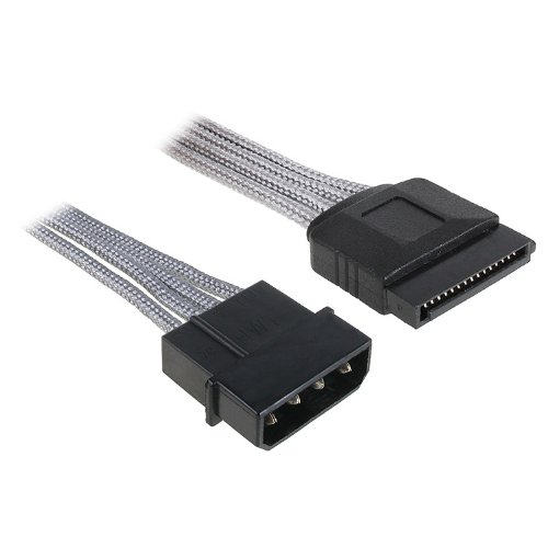 BitFenix 45cm Molex to SATA Adapter - Sleeved Silver/Black