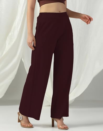 Image of Selvia Women's Lycra Straight Korean Style Trouser, Regular Fit Casual Pants