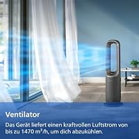 Philips Air Performer 4in1: Luftreiniger, Heizlüfter, Ventilator & Luftbefeuchter für 48m² – Entfernt 99,97% Allergene & Pollen, HEPA, Alexa, App, leise, energieeffizient (AMF970/10) – Ansicht 8