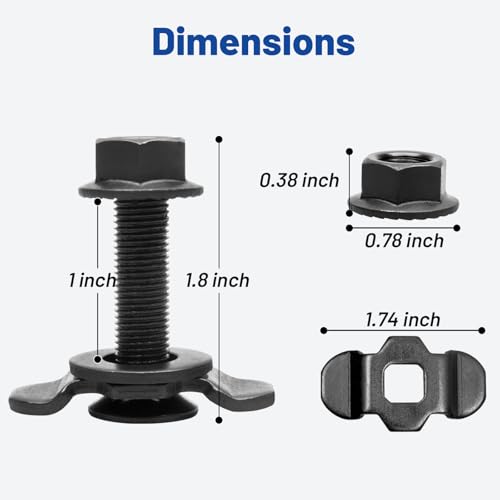 Anina 6Pcs L-Track Duplo Lug Roscado Porca De Fixação Amarração Parafusos De Montagem Para Pontos De