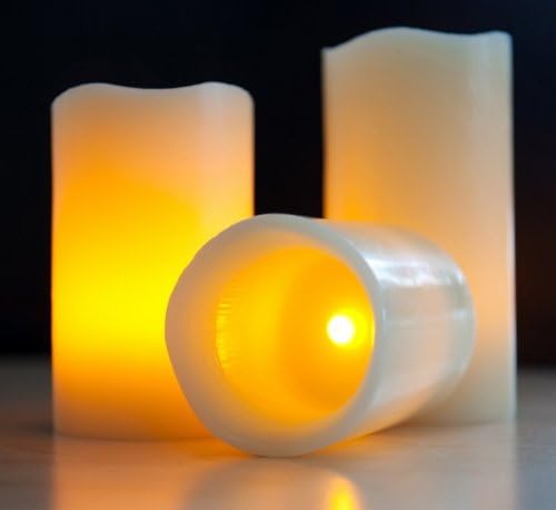 FRF Flameless LED Candles - 3 Mooncandles with Remote Control