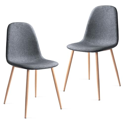Mc Haus Elva Gris Marengo - Pack de 2 sillas para salón, Comedor o Dormitorio