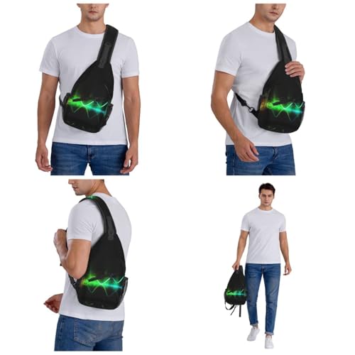 Bolso bandolera casual para hombres y mujeres negro miniatura 7
