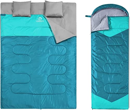 Oaskys Camping Sleeping Bag 1 Single Sleeping Bag & 1 Double Sleeping Bag #TOP18