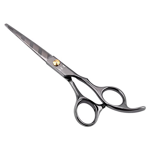 Hair Scissors, Premium Barber Scissors, Straight Scissors, Hairdressing Scissors, Cosmetic Scissors with Leather Jacket & Gift Box Package for Barber Shop, Salon, Home or Travel Use