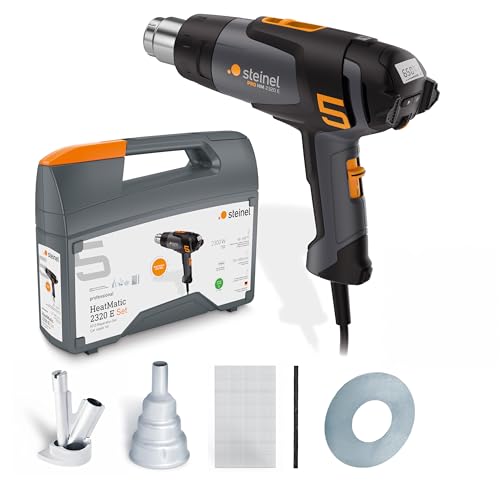 Image of Steinel Hot Air Gun HM 2320 E, incl. Nozzles and Consumables, 80°- 650°C, Heat Gun 2300W, ECO Mode, Car Repair Kit