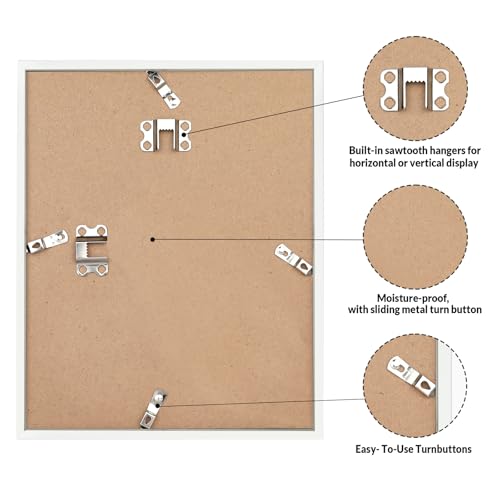 Image of LaVie Home 10x12 Picture Frame for Wall Display, 10x12 White Picture Frame with HD Plexiglas, 10 x 12 Poster Frame 1 Pack, Display Frame for Vertical or Horizontal, Classic Collection