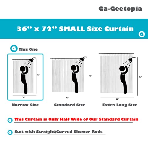 Ga-Geetopia Narrow Size Eva Clear Shower Curtain Liner, Pebble Pattern 36X72 Inch Lightweight Plastic Bathroom Shower Showroom Inner Curtain With Rustproof Metal Grommets And Weighted Magnets #TOP1