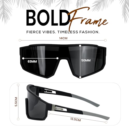 Image of SNDIA Polarized Sports Sunglasses | UV400 Protection | Cycling Riding Cricket Glasses for Men Women