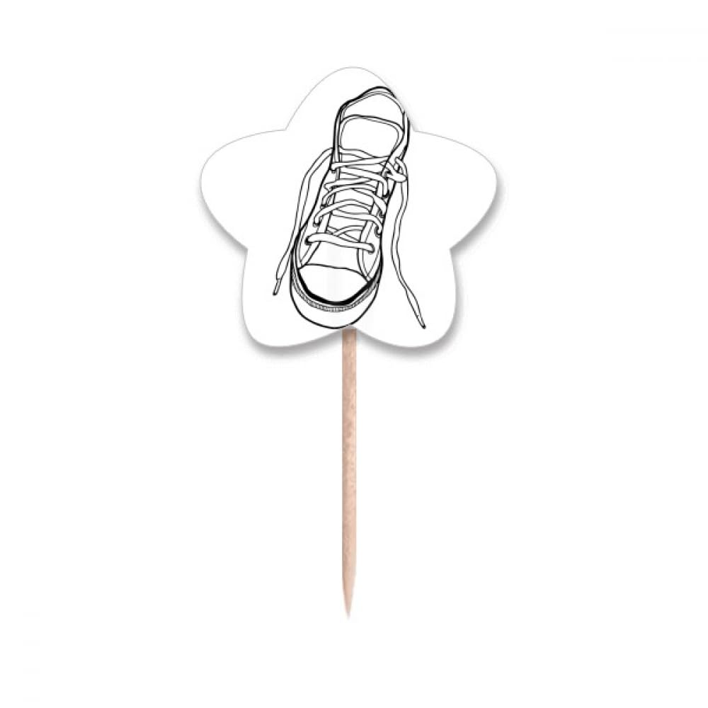 Piques à cupcakes motif chaussures blanches en toile peinte finition premium