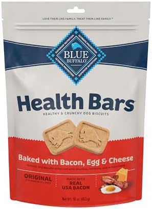 Blue Buffalo Health Bars Natural Crunchy Dog Treats Biscuits, Bacon, Egg & Cheese 16-oz Bag