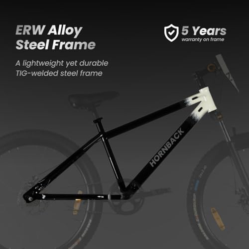 Image of HORNBACK ZORQ Mountain Cycle 27.5 Inch | PulsePods DRL + Turn Indicator + Hazard Lights | VeloBlade Aerodynamic Visor | FXK Pro 100mm Lockout Suspension | Single-Speed | Gear Cycle for Men & Women