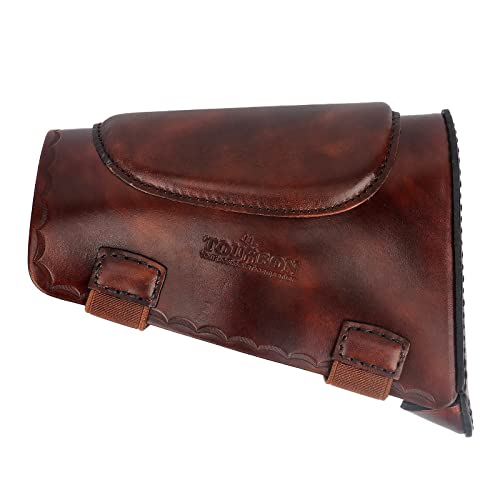 Tourbon Leather Recoil Pad Rifle Shotgun Buttstock Cheek Rest Pad Left Right Handed (Brown 2) #TOP1