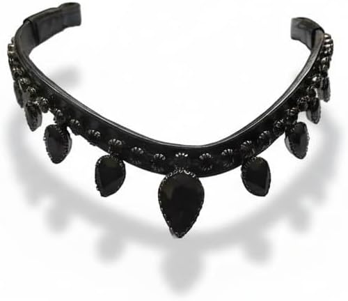 Leather English Bridle Soft Padded Browband Crystals for Horse Bridles with Sparkly Bling Diamond Decorated Bling Dressage Full M18