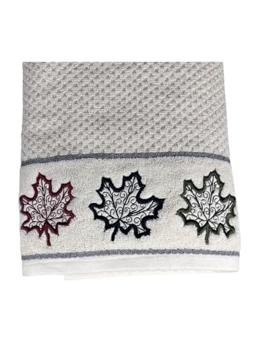 Image of SENSES By Riba Cotton Towel Set 550 GSM - Design 7, 2 Pcs| 1 Bath + 1 Hand Towels Combo | Super Soft, Absorbent, Lightweight, Antimicrobial, Low Linting, White