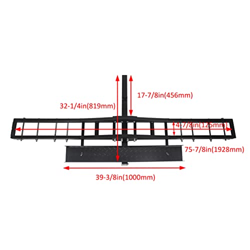 7Blacksmiths 500Lbs Steel Motorcycle Scooter Dirt Bike Carrier Hauler Anti Tilt Hitch Mount Rack Ramp&2'' Receiver Trailer Hitch Pin (Carrier) #TOP2