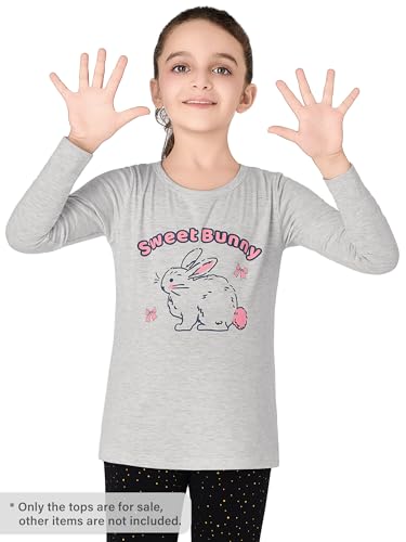 Image of Girls Long Sleeve T-Shirt Cute Versatile Basic Casual Top Size 6-18 | Soft Stretchy Tee for All Day Comfort, Versatile Layering Top for Cold Days, Cute Casual Style for Girls, Durable Easy Care