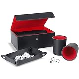 Leather Dice Cup Set, 6 Leather Dice Cups+30 Dice+1 Folding Tray Exclusive Storage and Transport Cas