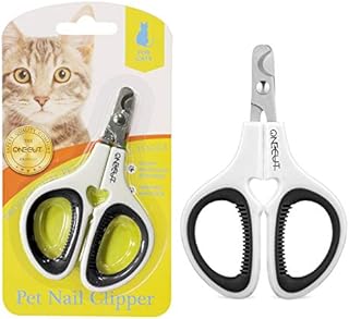 OneCut Pet Nail Clippers, Update Version Cat & Kitten Claw Nail Clippers for Trimming, Professional Pet Nail Clippers Best for a Cat, Puppy, Kitten & Small Dog (Black)