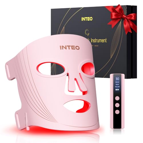 INTEO Red Light Therapy Mask, 850nm NIR &amp; 660nm, LED Face Mask at Home