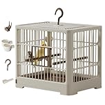 Small Bird Travel Cage, The Lightweight Small Birds Starter Kit with Birdcages and Accessories for Parakeets, Parrotlets, Parrots, Lovebirds, 30x23x26cm