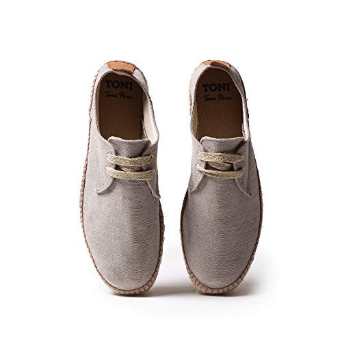 Toni Pons Dixon Men's Lace-Up Espadrilles Made of Cotton Fabric, stone, 14 US3