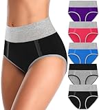 MISSWHO High Waisted Cotton Womens Soft C Section Underwear Pack Comfy Tummy Control Panties Postpartum Briefs Underware (Size 7,Large)