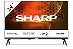 Sharp 24FH6EA 24" LED Smart TV, frameless, HD Ready Android 11, DVB-T2/S2, Wi-Fi, 3xHDMI 2.1, 2xUSB, Chromecast integrato, Dolby Digital Plus, DolbyAC-4, Nero
