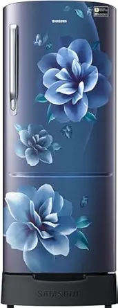 Samsung 183 L, 5 Star, Digital Inverter, Direct-Cool Single Door Refrigerator (RR20D2825CU/NL, Camellia Blue, Base Stand Drawer)