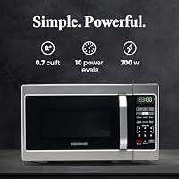 Farberware 0.7 Cu. Ft. Countertop Microwave Oven – 700 Watts Power, Auto Cook Settings, Defrost, Easy Clean and Child Safety Lock - Stainless — image 2