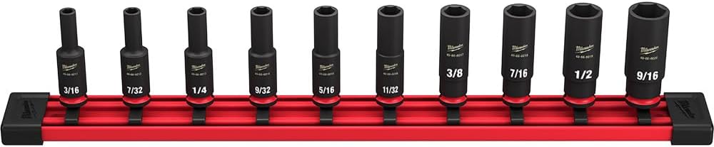 Milwaukee Electric Tool 10 Piece Deep 1/4"" Drive Sae