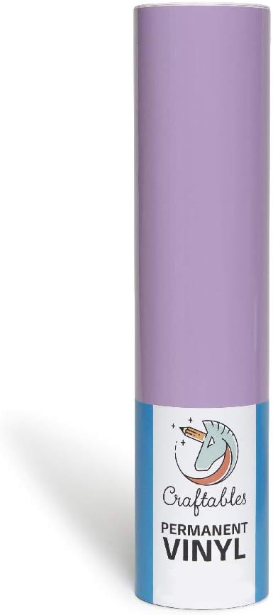 Craftables Lilac Vinyl Roll - Permanent, Adhesive, Glossy & Waterproof | 12" x 10' |for Crafts, Cricut, Silhouette, Expressions, Cameo, Decal, Signs, Stickers